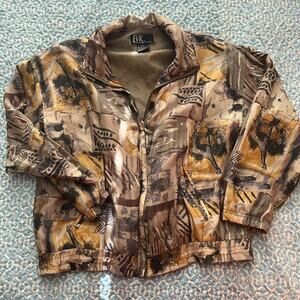 Vintage Medium EVR windbreaker‎ jacket safari theme